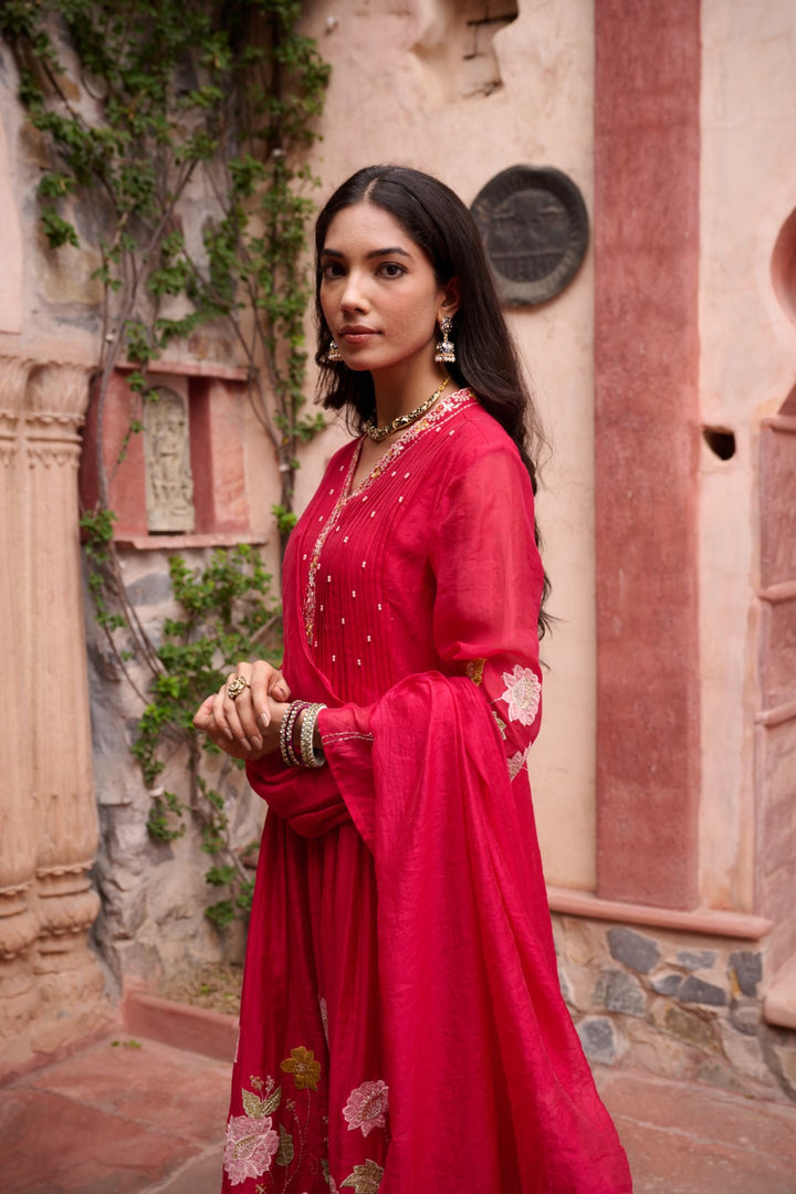 Gaurisha sindoori embroidery premium suit set