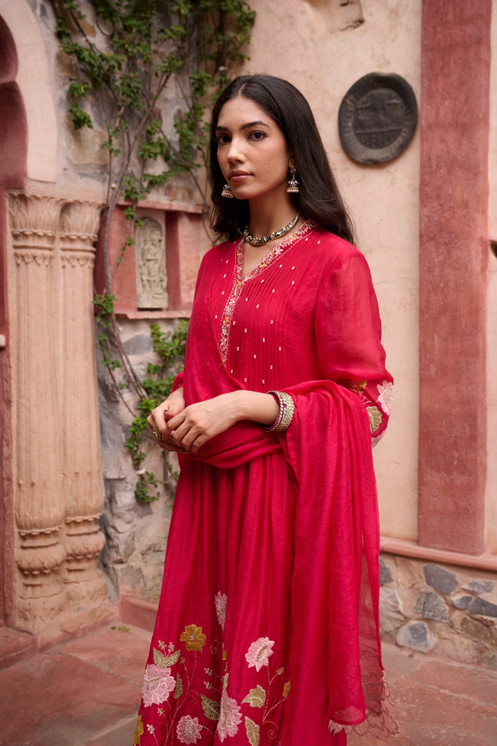 Gaurisha sindoori embroidery premium suit set