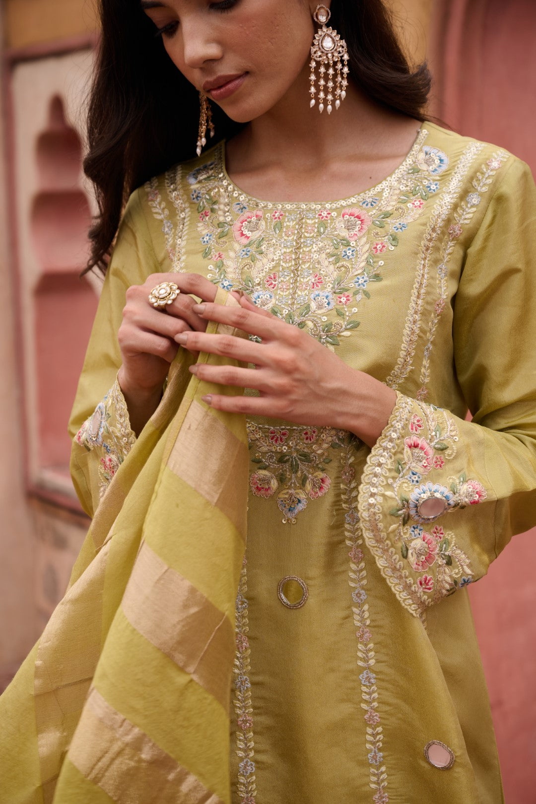 Sangini Ocre Premium Suit Work Set