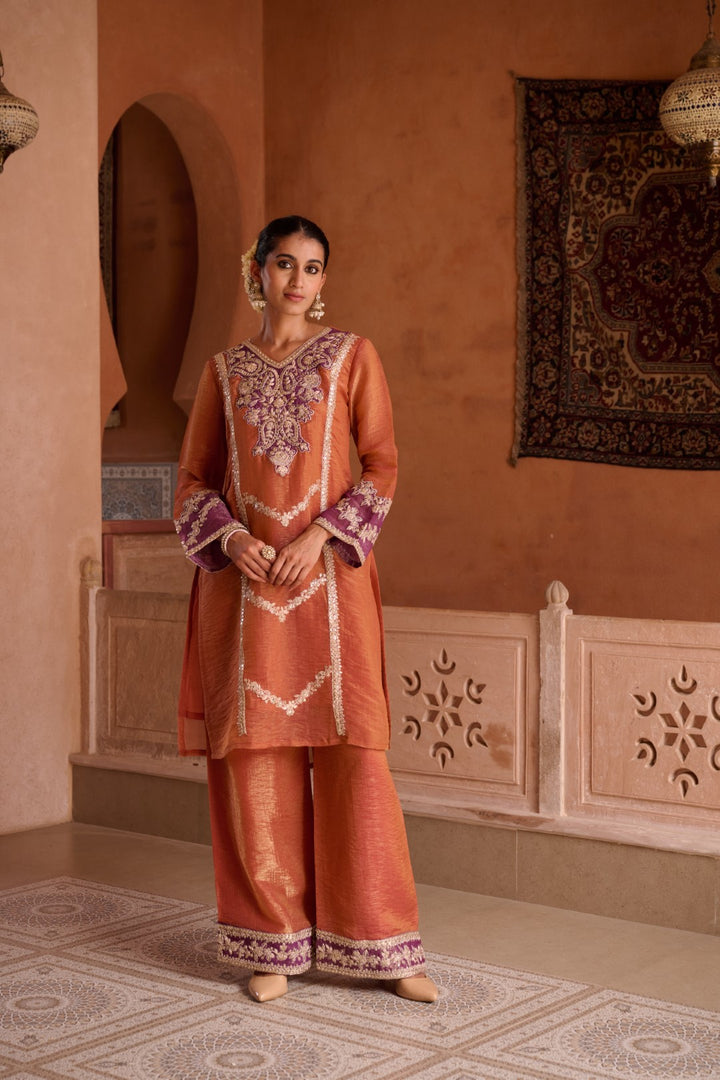 Gaurisha Rust full work premium suit set