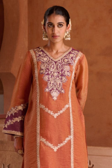 Gaurisha Rust full work premium suit set