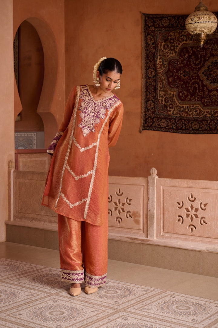 Gaurisha Rust full work premium suit set