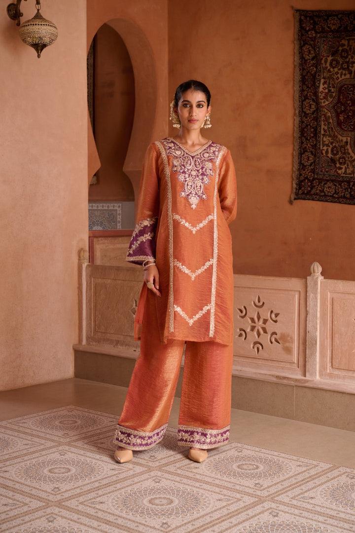 Gaurisha Rust full work premium suit set