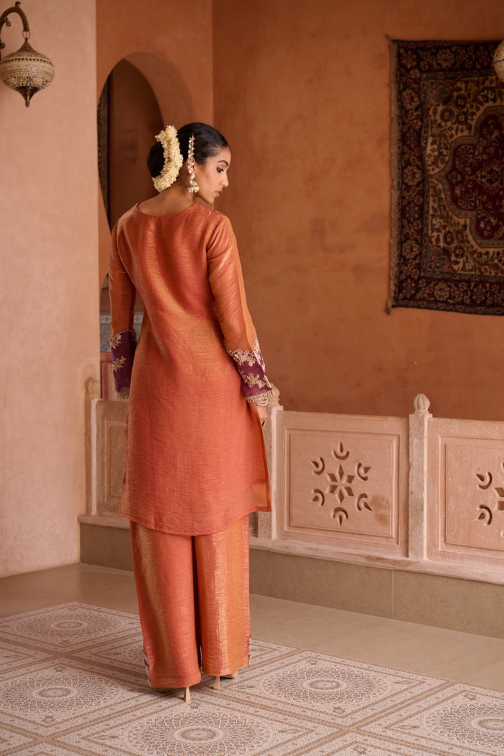 Gaurisha Rust full work premium suit set