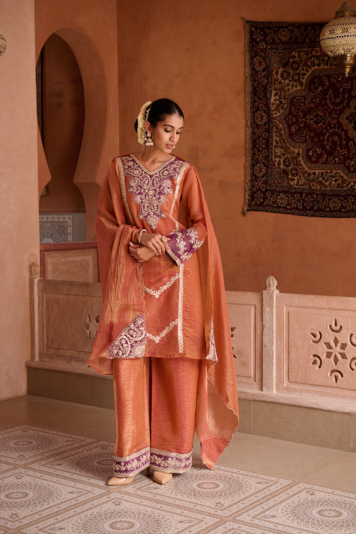 Gaurisha Rust full work premium suit set