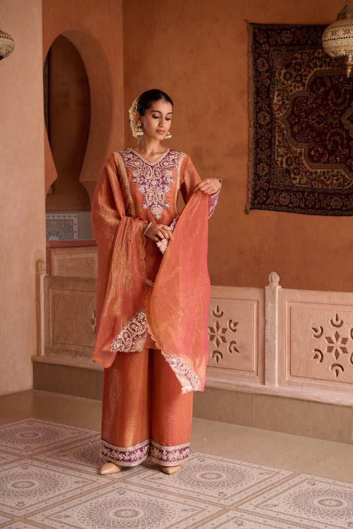 Gaurisha Rust full work premium suit set