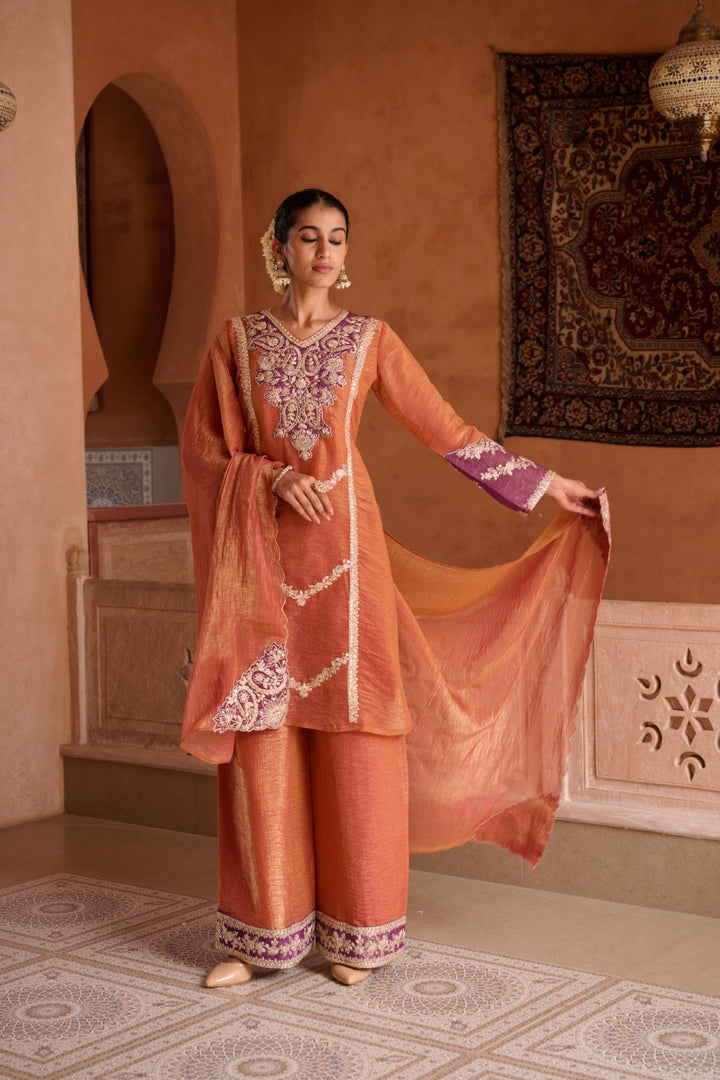 Gaurisha Rust full work premium suit set