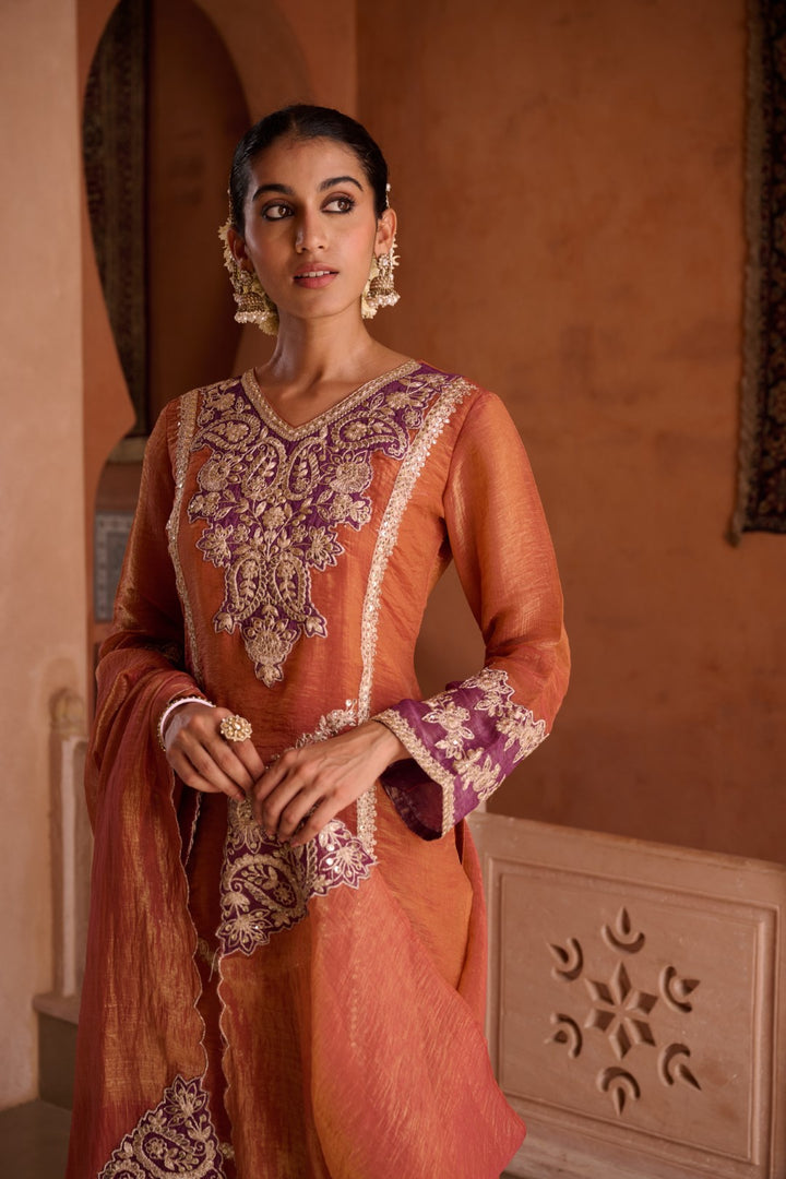 Gaurisha Rust full work premium suit set