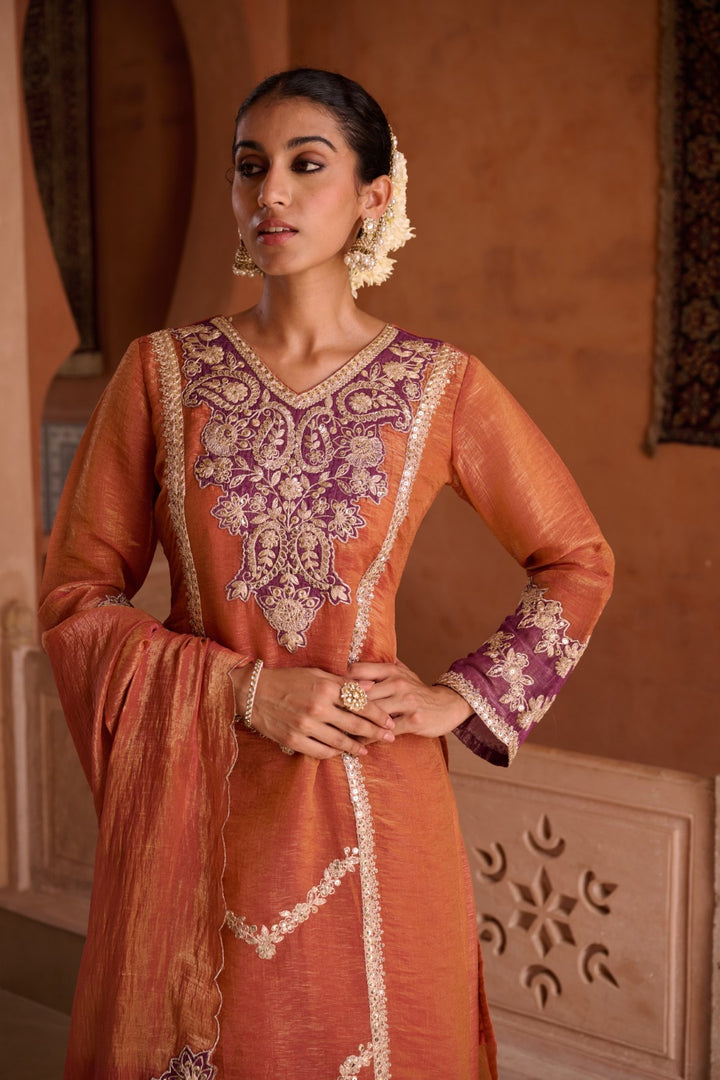 Gaurisha Rust full work premium suit set