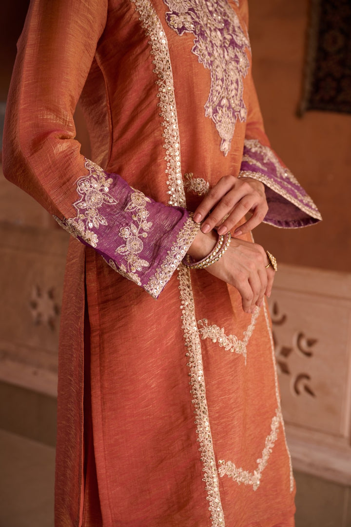 Gaurisha Rust full work premium suit set