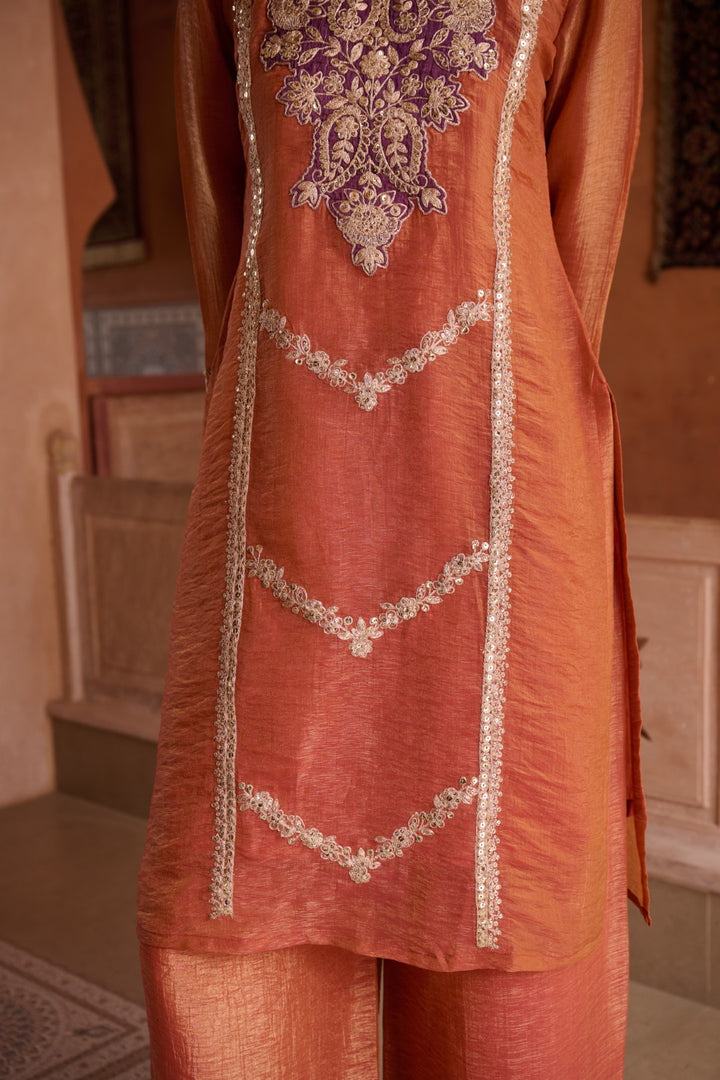 Gaurisha Rust full work premium suit set