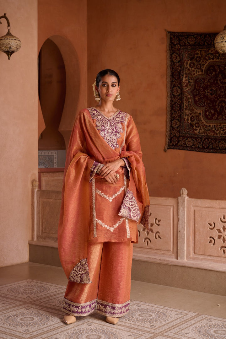 Gaurisha Rust full work premium suit set