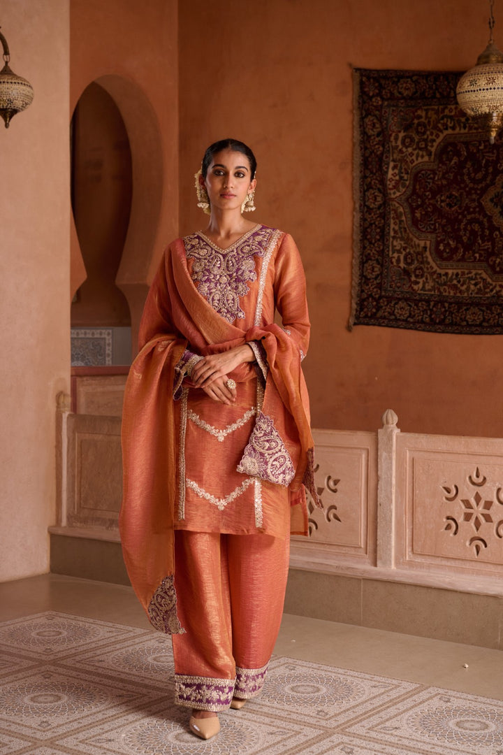 Gaurisha Rust full work premium suit set