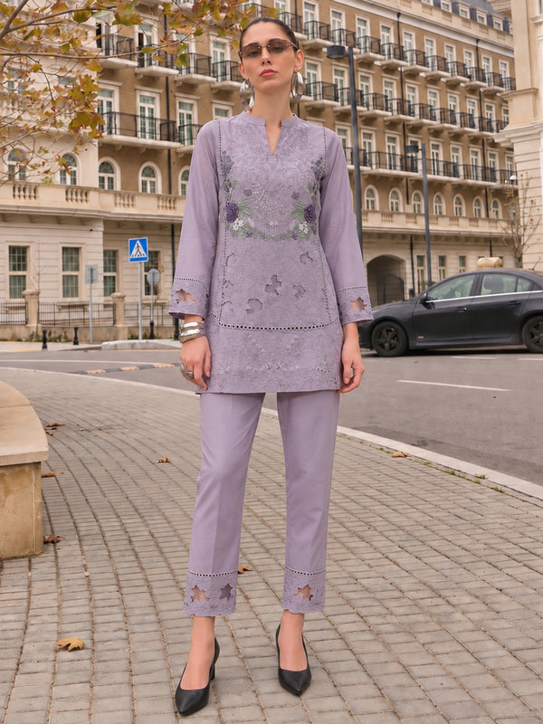Anuja Orchid Embroidered Co-ord Set