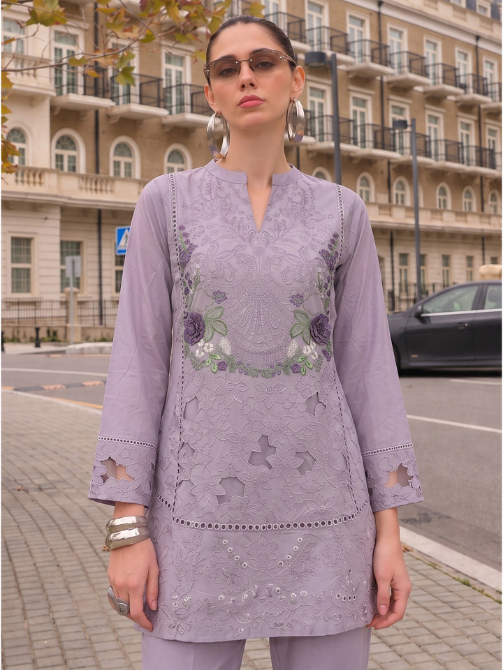 Anuja Orchid Embroidered Co-ord Set