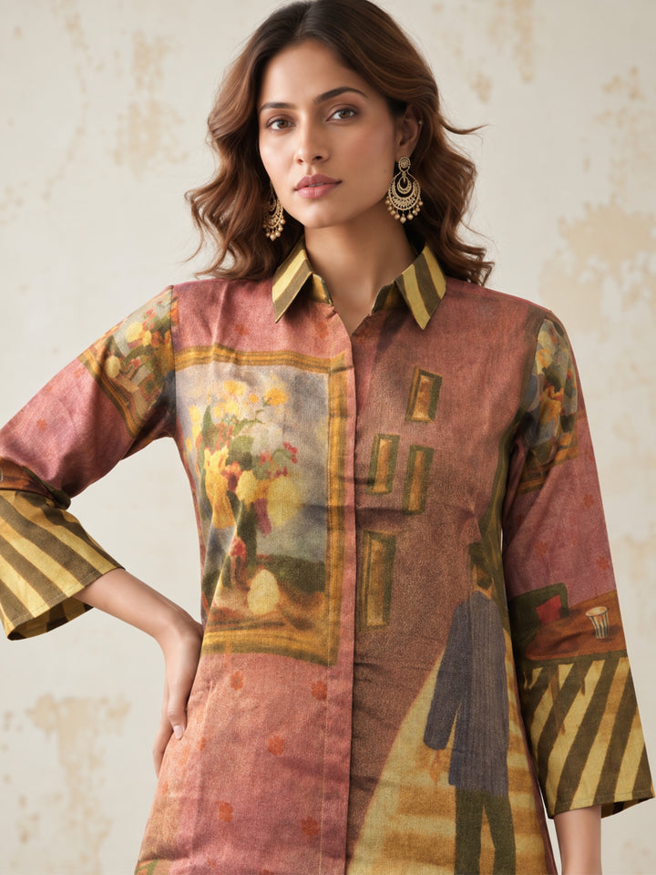 Arim Sepia Shimmer Festive Co-Ord Set