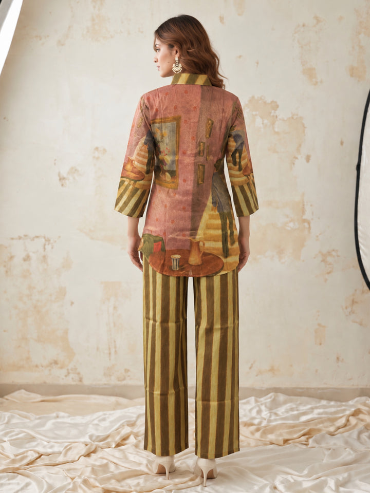 Arim Sepia Shimmer Festive Co-Ord Set