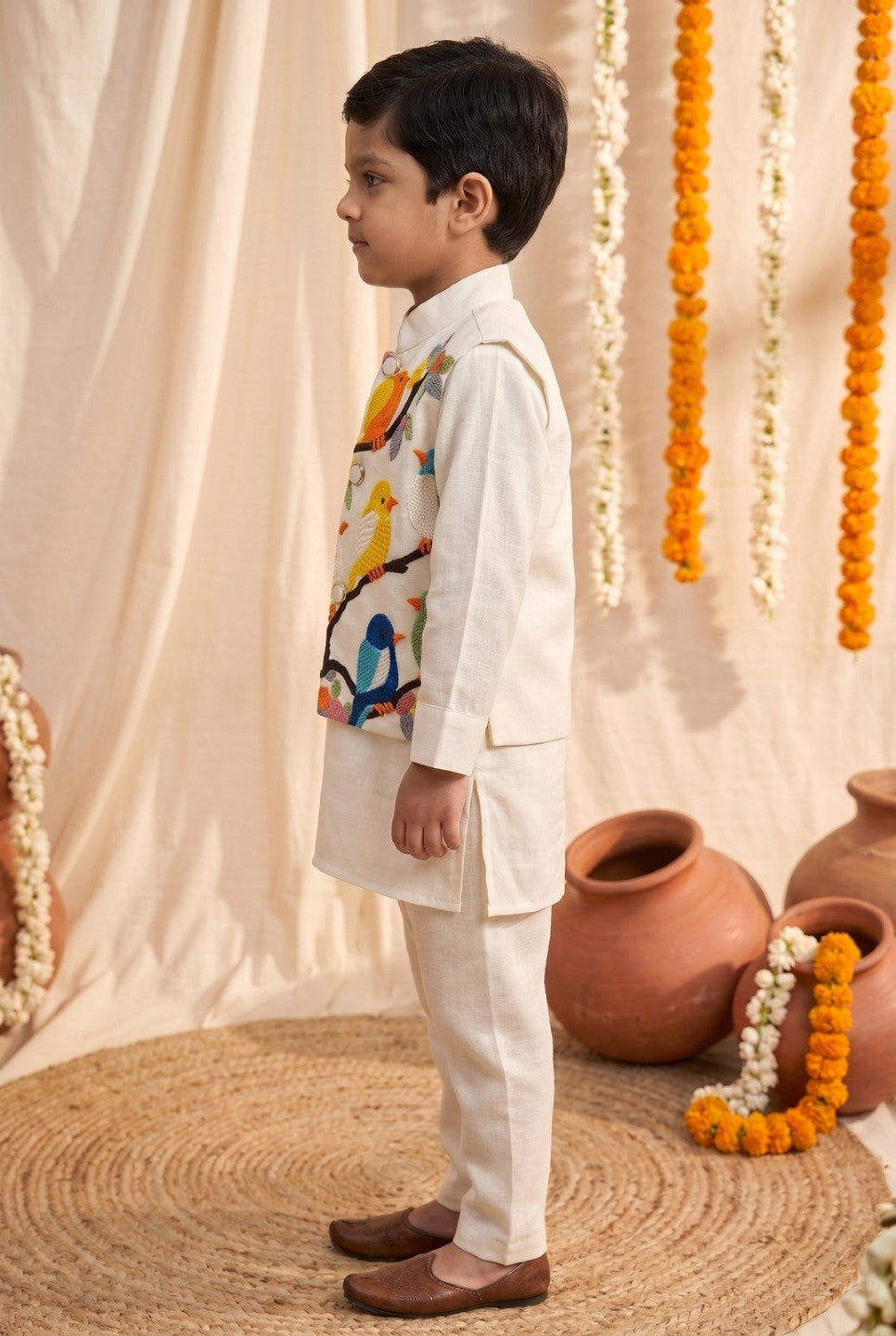 Arya Daisy Embroidery 3 Pc Boys Set