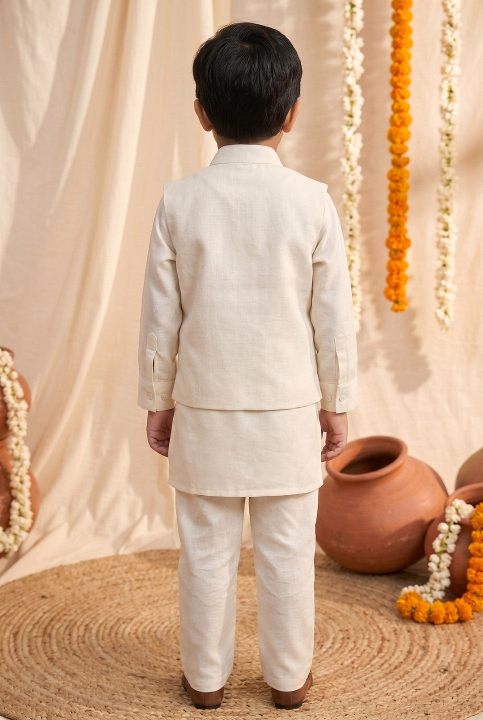 Arya Daisy Embroidery 3 Pc Boys Set