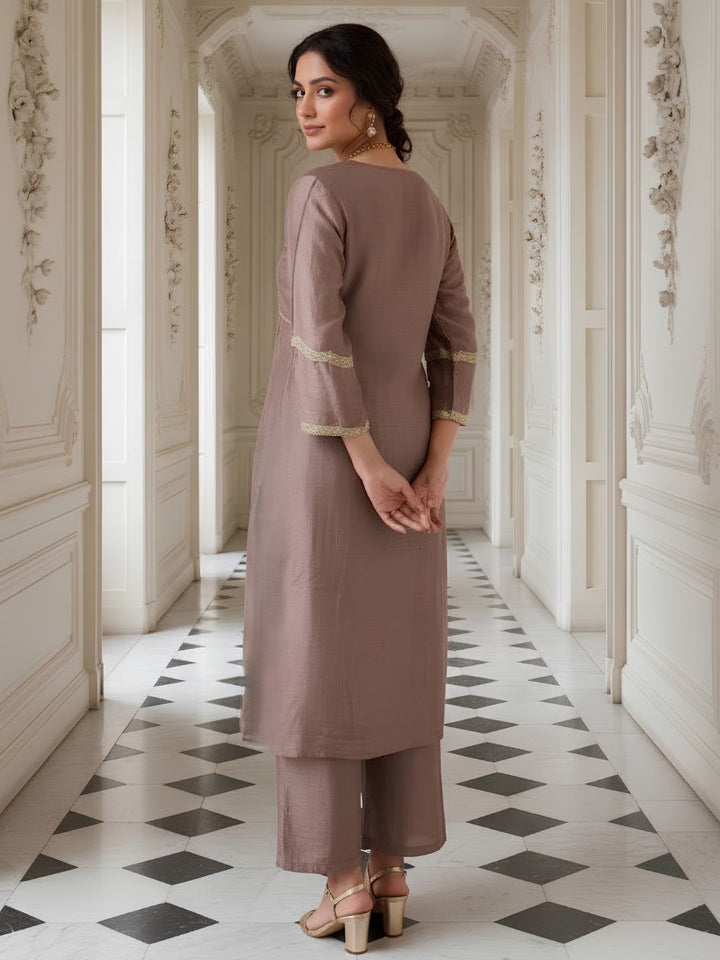 Avira blush embroidery kurta pant set