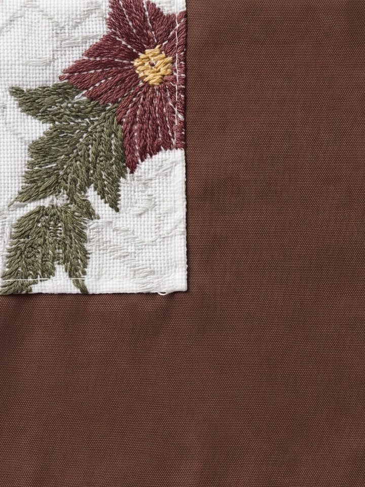 Avira Russet Embroidery Cotton Dress