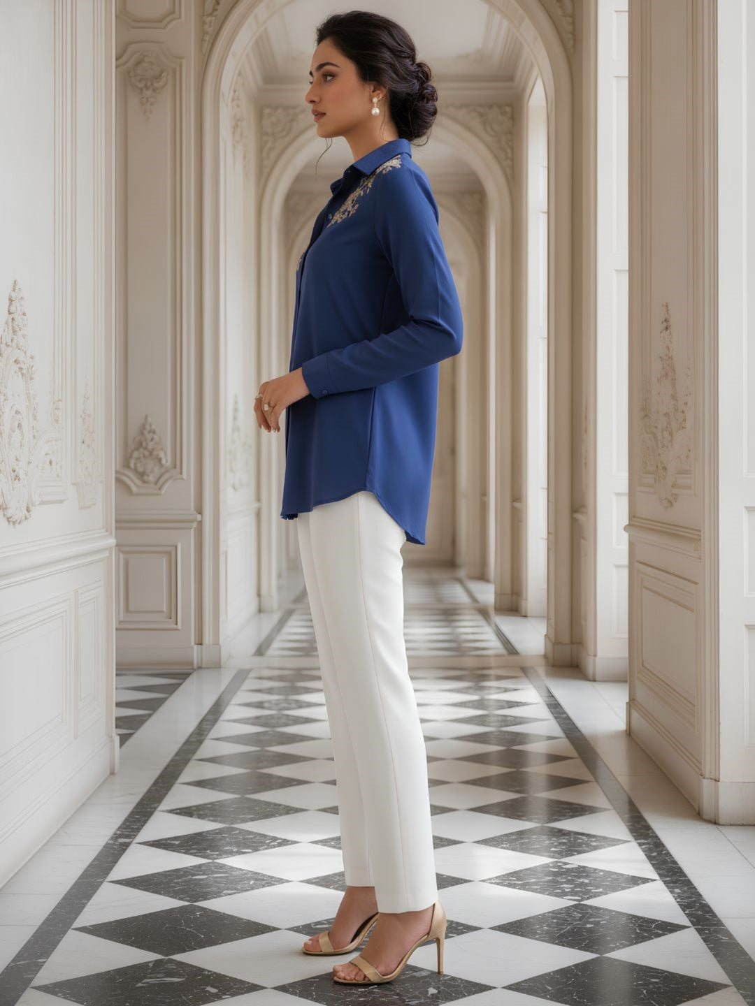 Avira Sapphire Embroidery Shirt