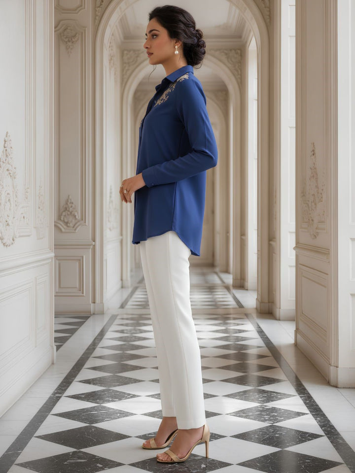 Avira Sapphire Embroidery Shirt