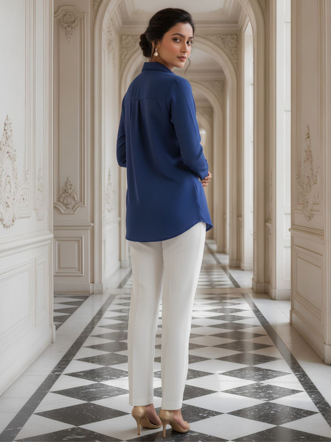 Avira Sapphire Embroidery Shirt