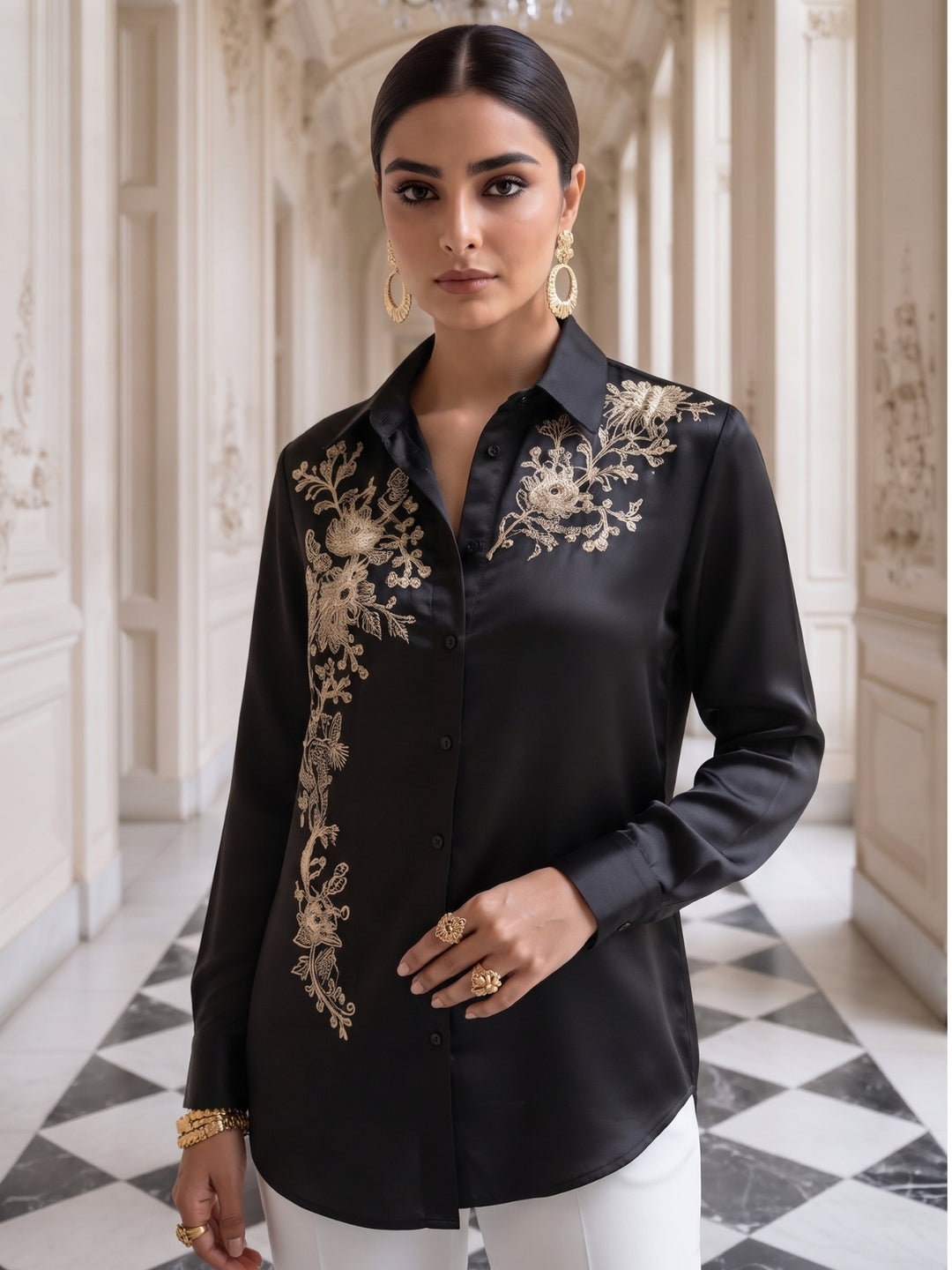 Avira Soot Embroidery Shirt