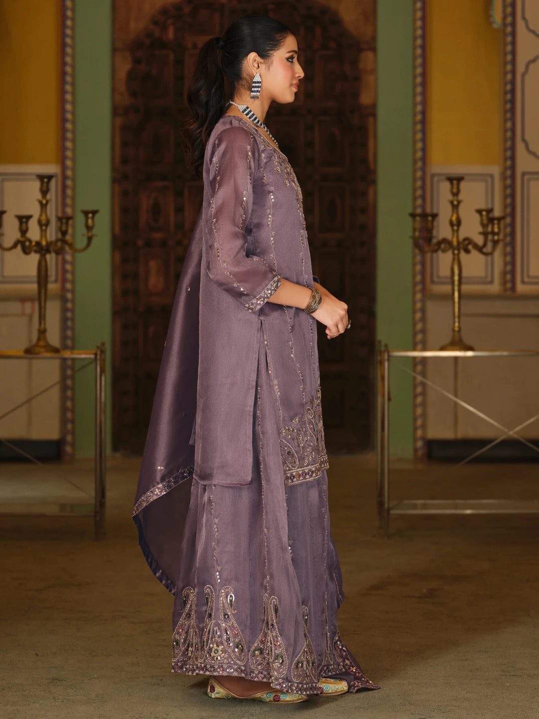 Ayog Lilac Full Hand Work Suit Set