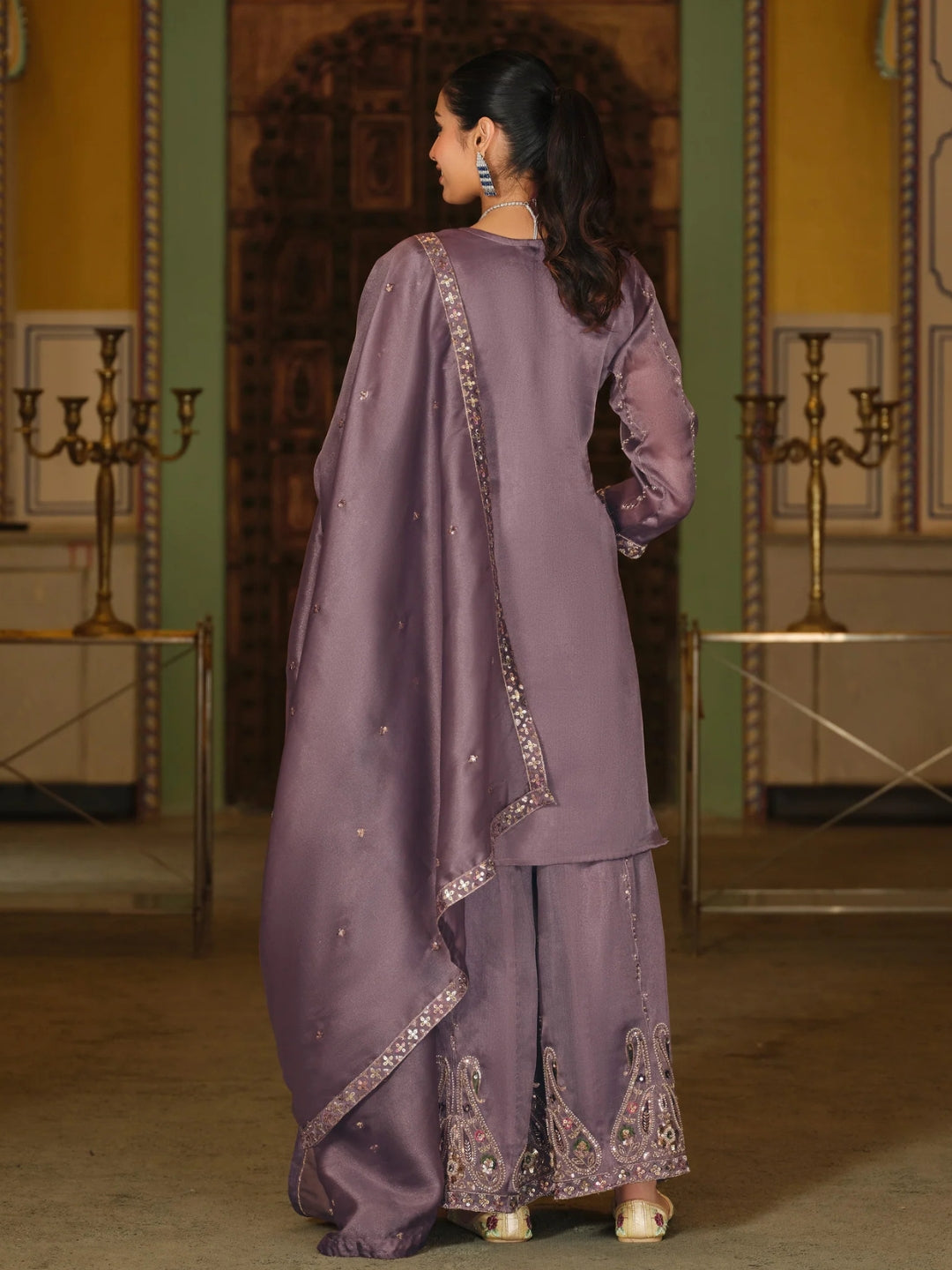 Ayog Lilac Full Hand Work Suit Set