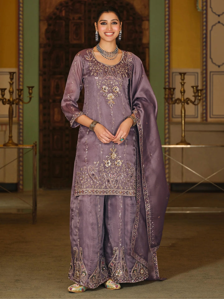Ayog Lilac Full Hand Work Suit Set