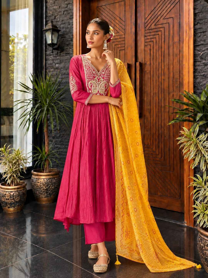 Amaja Rose Full Work Premium Heavy Suit Set