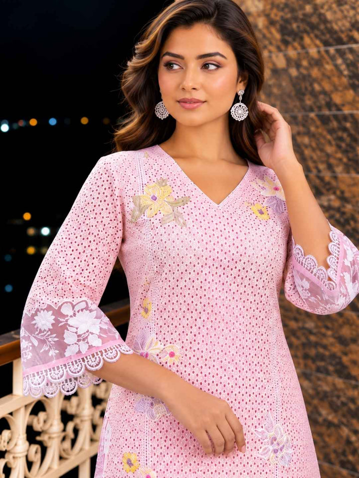 Anumeha Cerise Embroidered Co-ord Set