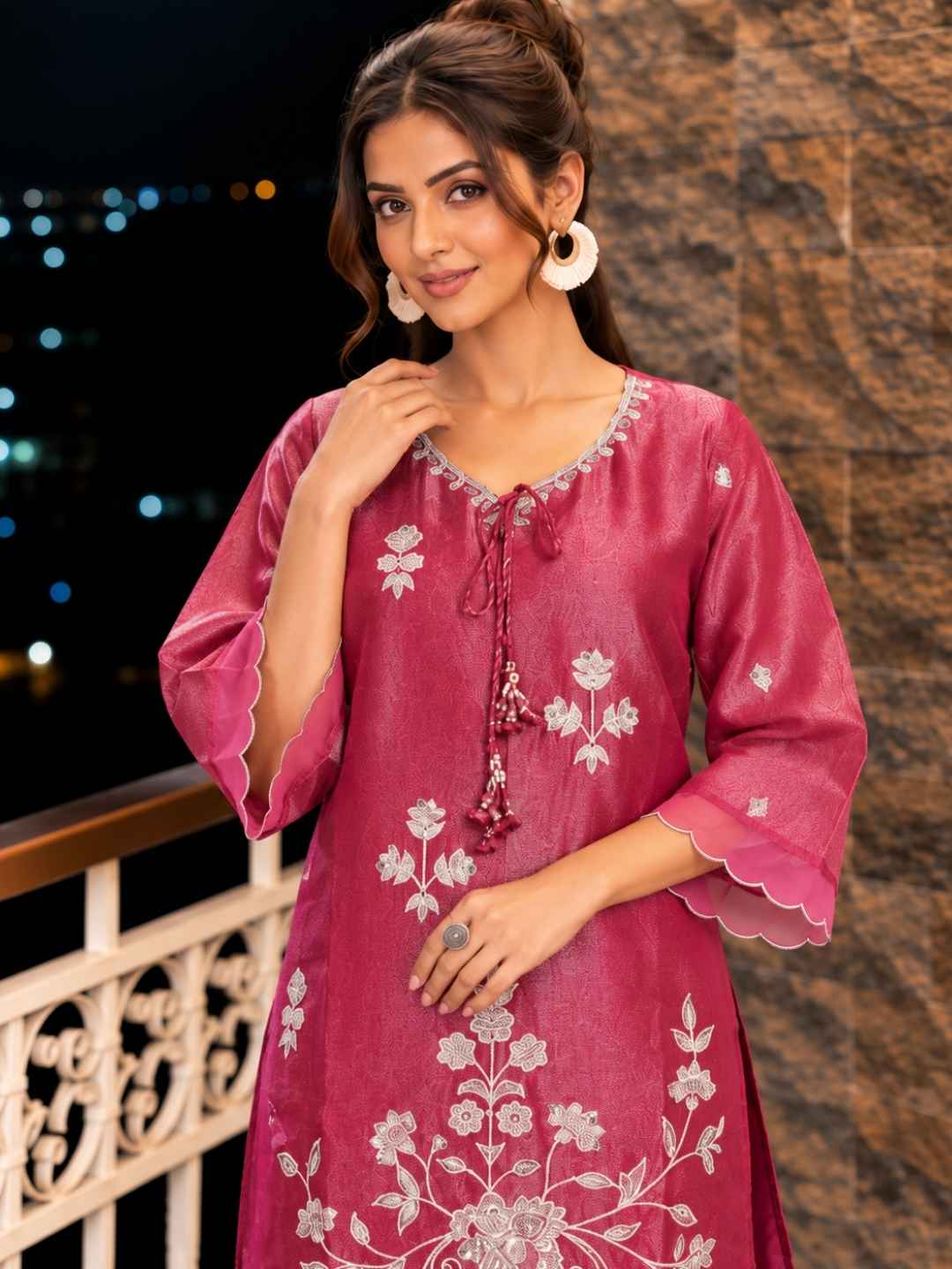 Anumeha Rose Glow Embroidered co-ord set