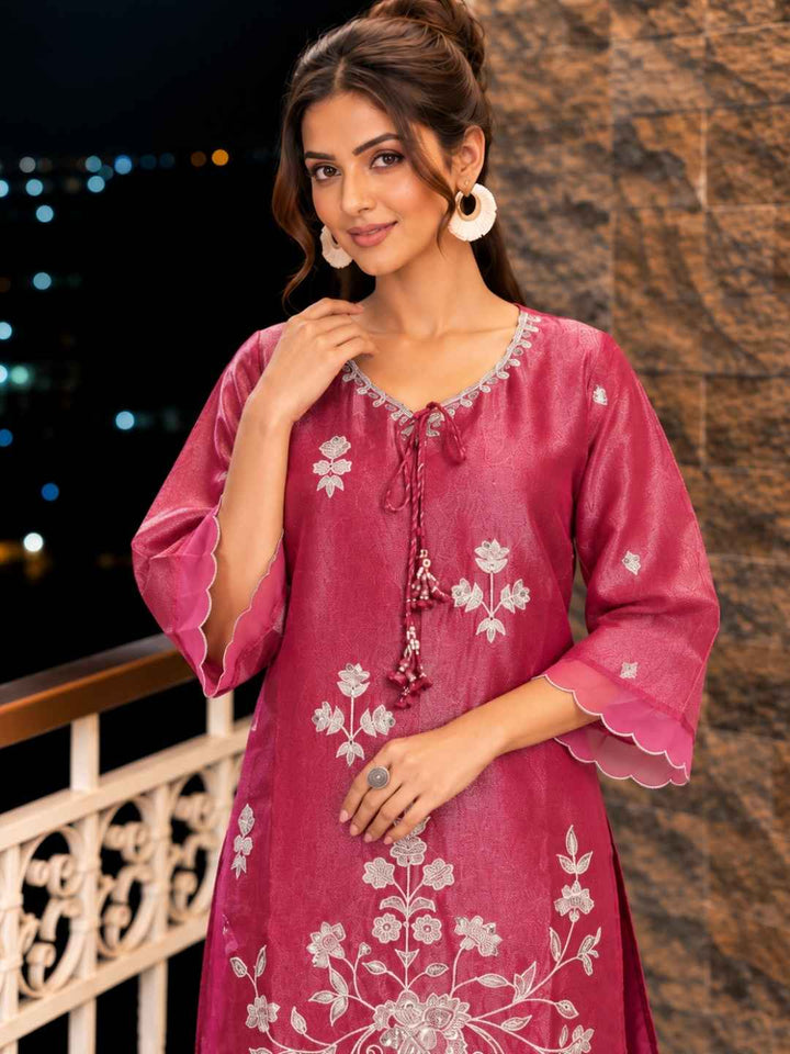 Anumeha Rose Glow Embroidered co-ord set