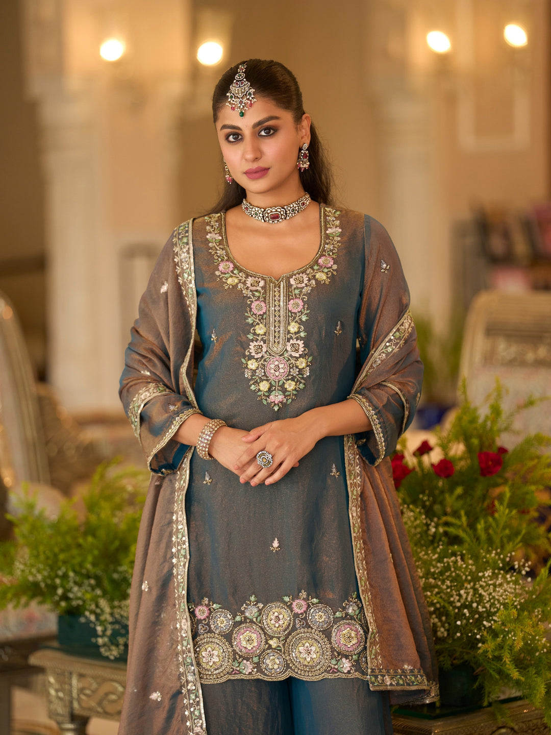 Bala  jade full work gharara suit set
