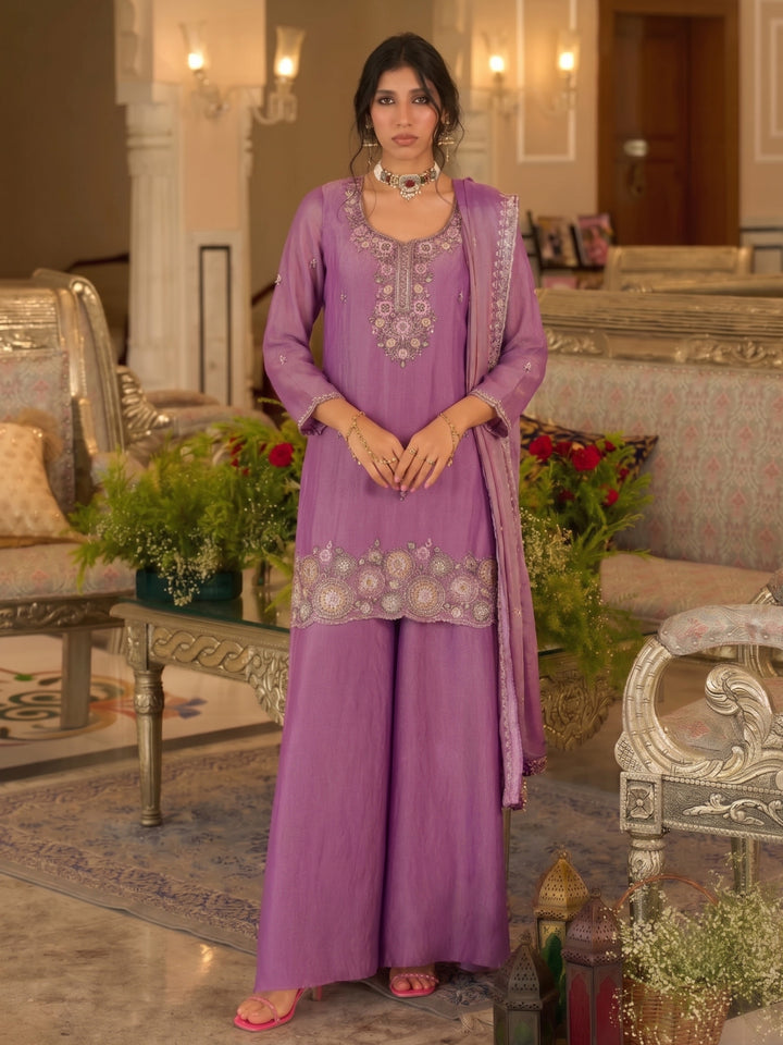 Bala  orchid full work gharara suit set