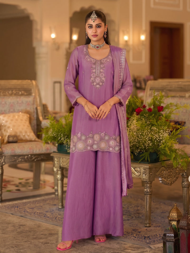Bala  orchid full work gharara suit set
