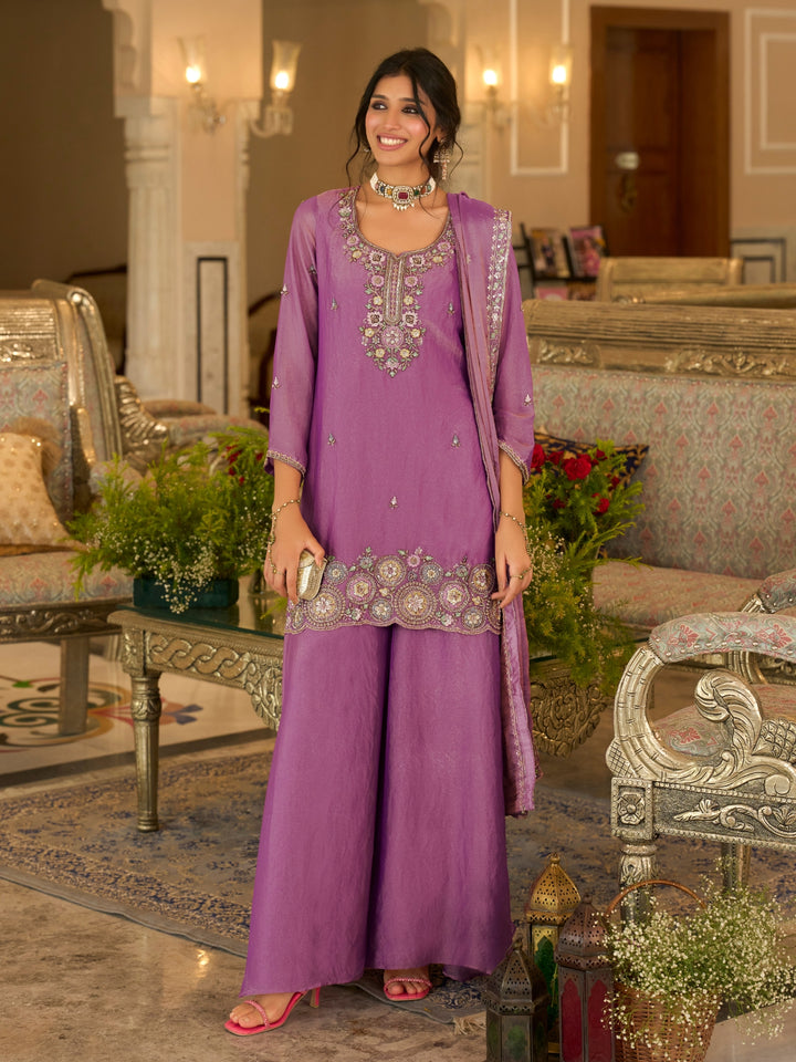 Bala  orchid full work gharara suit set