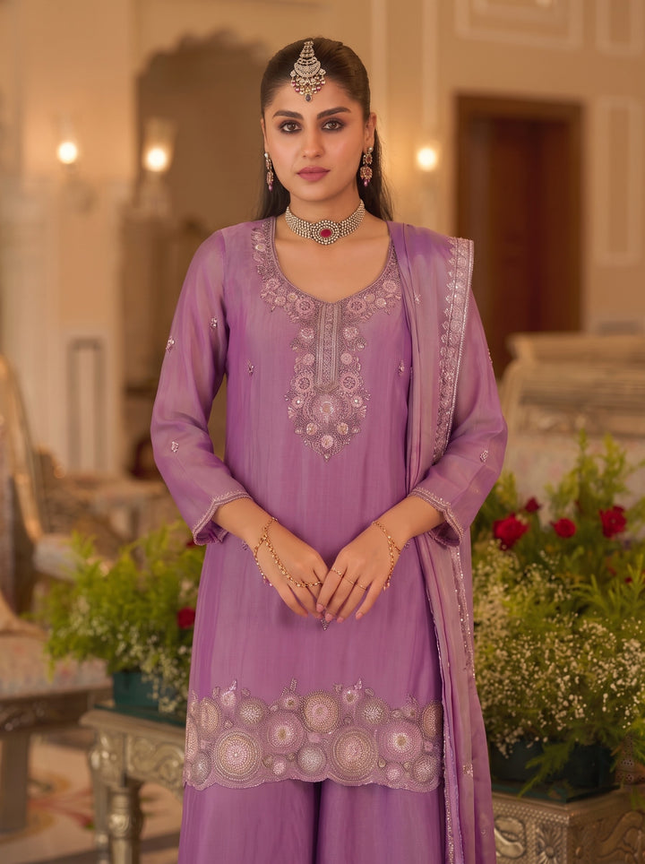 Bala  orchid full work gharara suit set