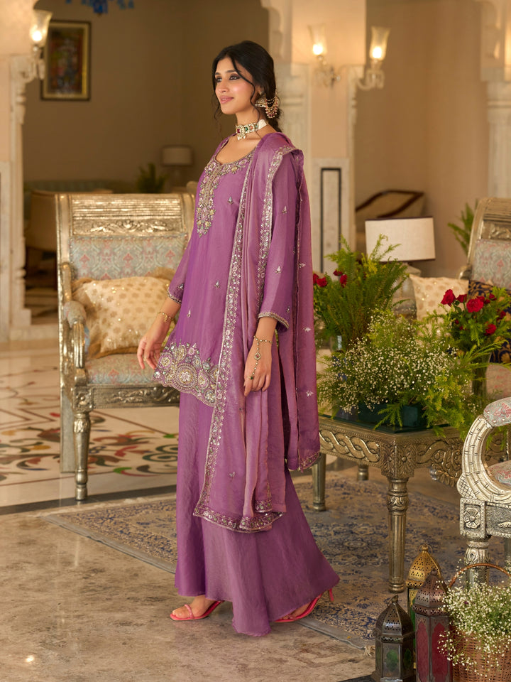Bala  orchid full work gharara suit set