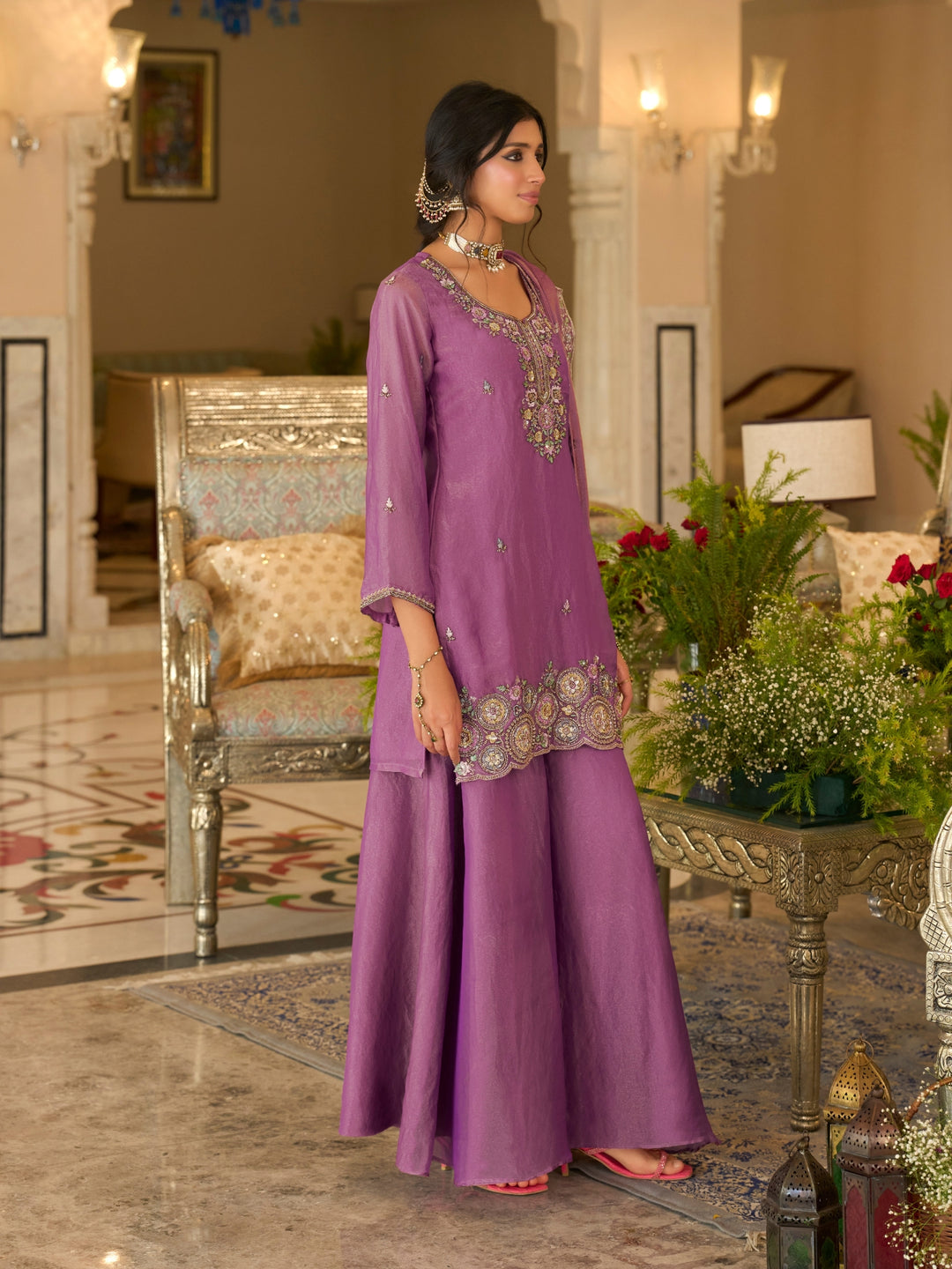 Bala  orchid full work gharara suit set