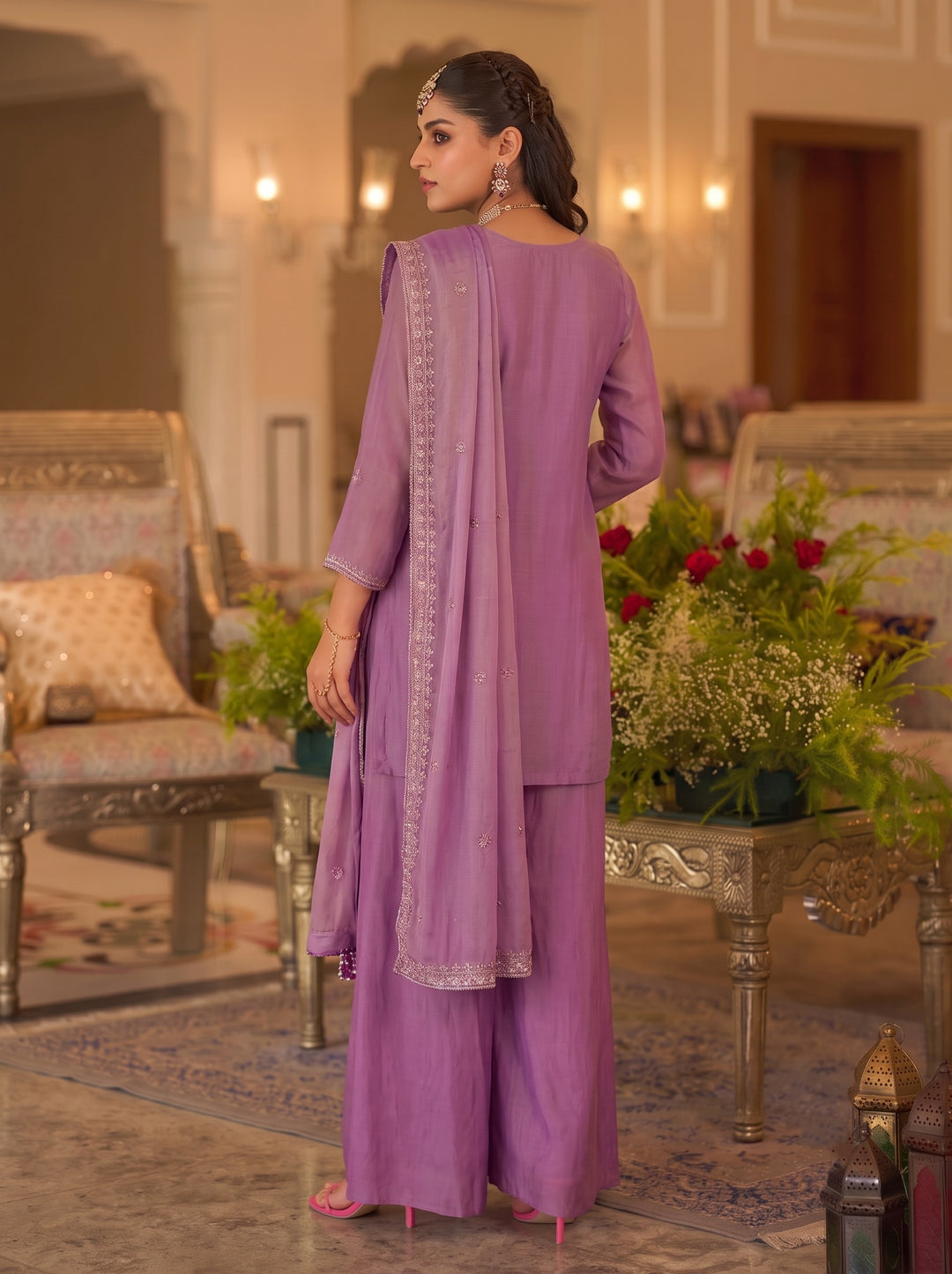 Bala  orchid full work gharara suit set