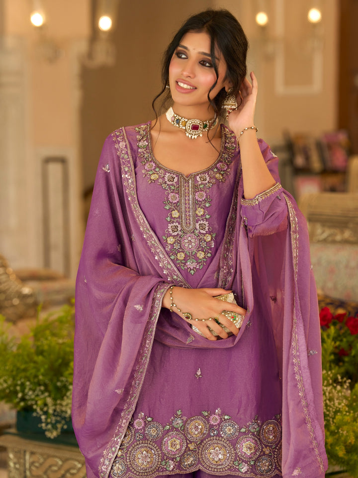 Bala  orchid full work gharara suit set