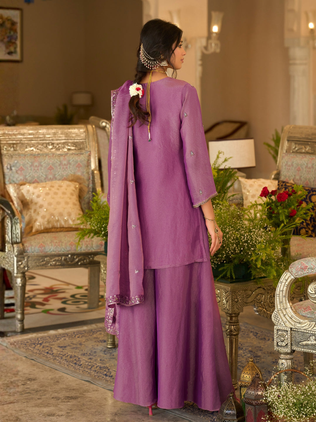 Bala  orchid full work gharara suit set