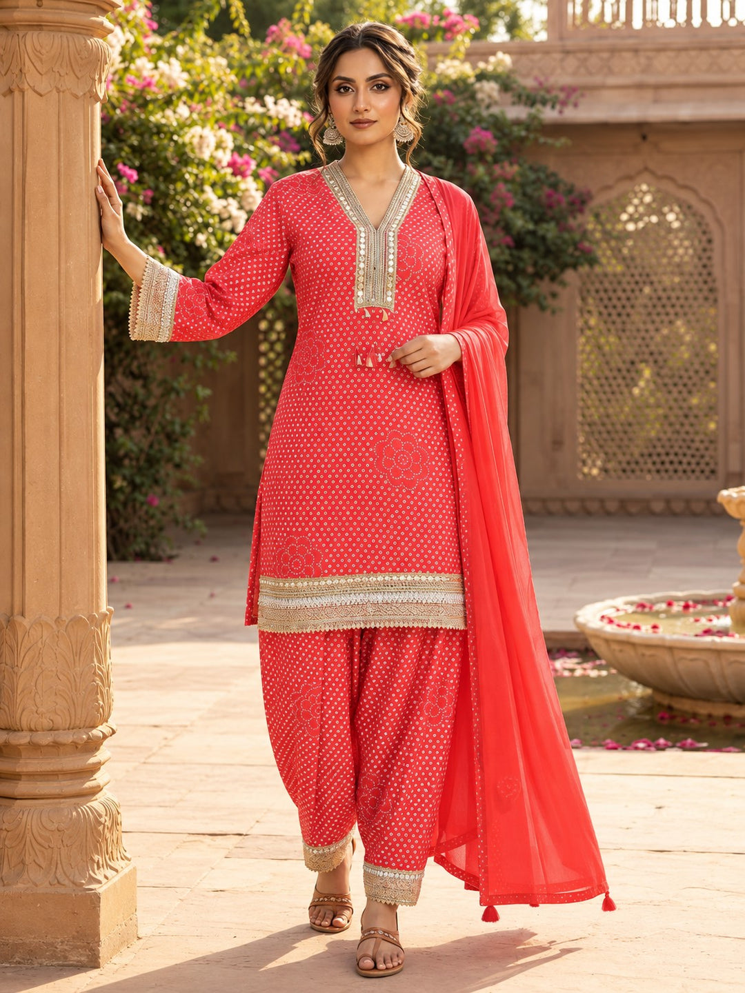 Bali Scarlet Farsi Salwar Suit Set