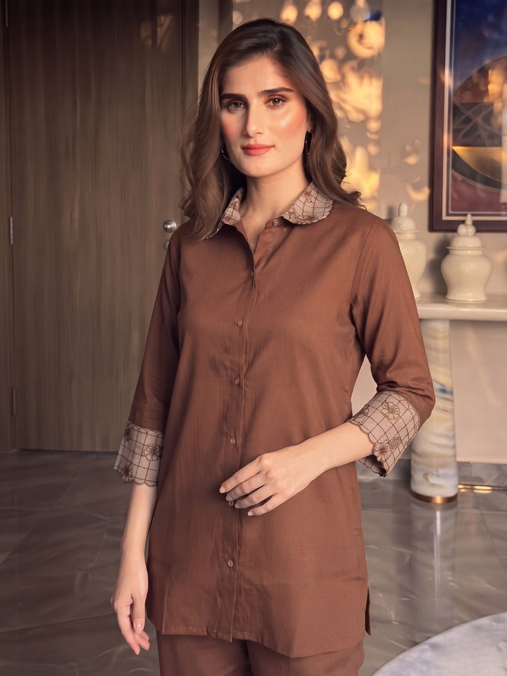 Bani Caramel Embrodiery Co-Ord Set