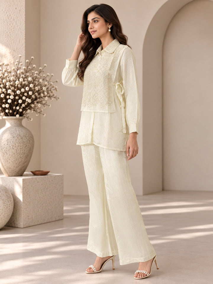 Bani Daisy Handwork Bib Style Co-Ord Set