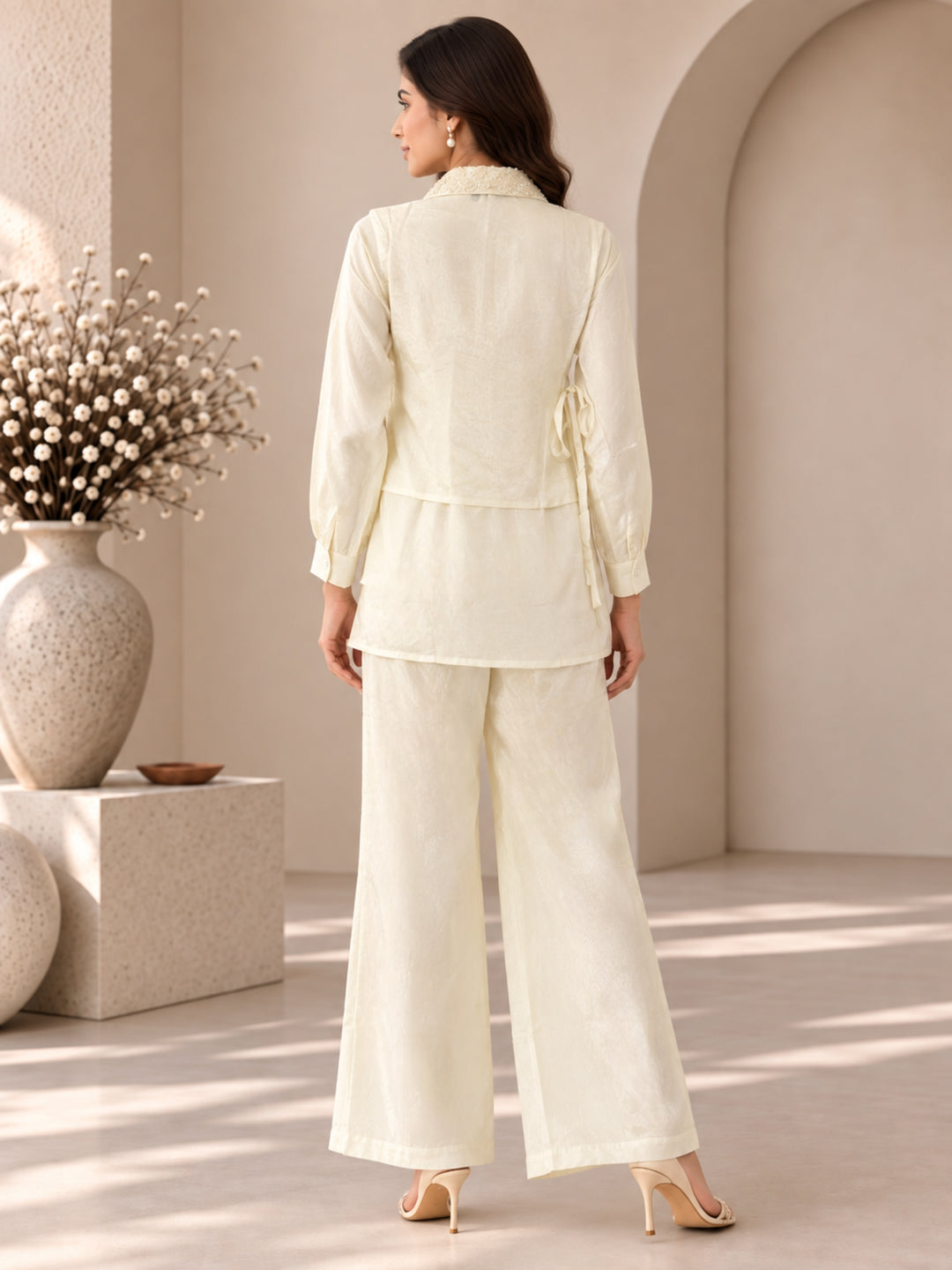 Bani Daisy Handwork Bib Style Co-Ord Set